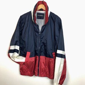 Vintage Nautical Windbreaker Hooded Jacket 80s 90s Colorblock